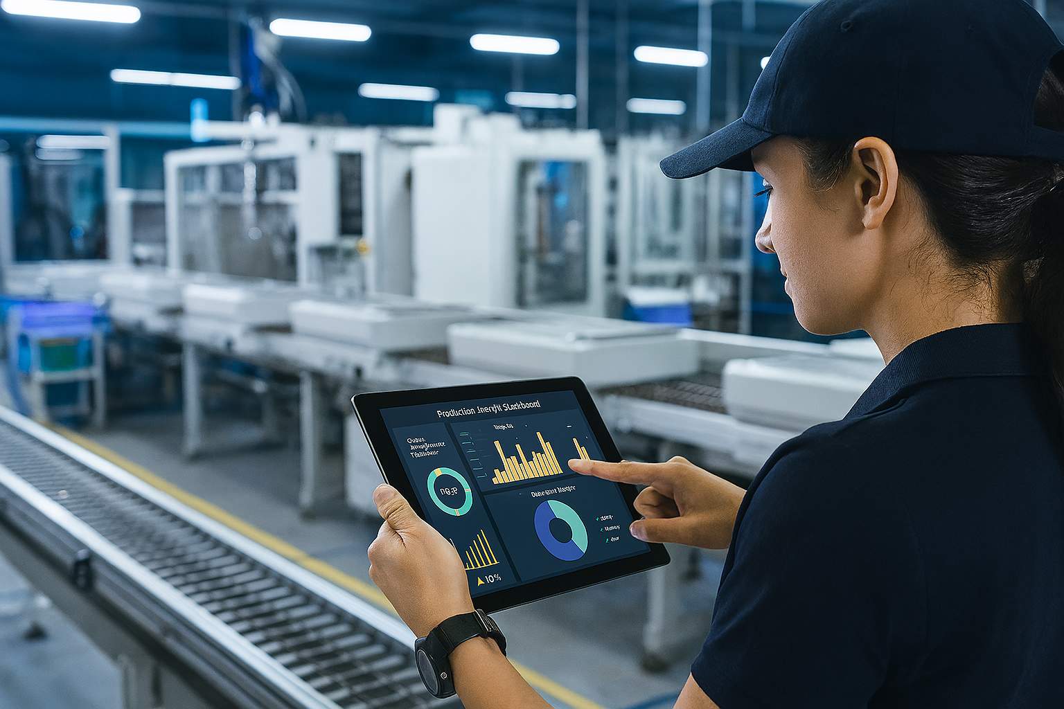 Smart Factory Operator with Tablet